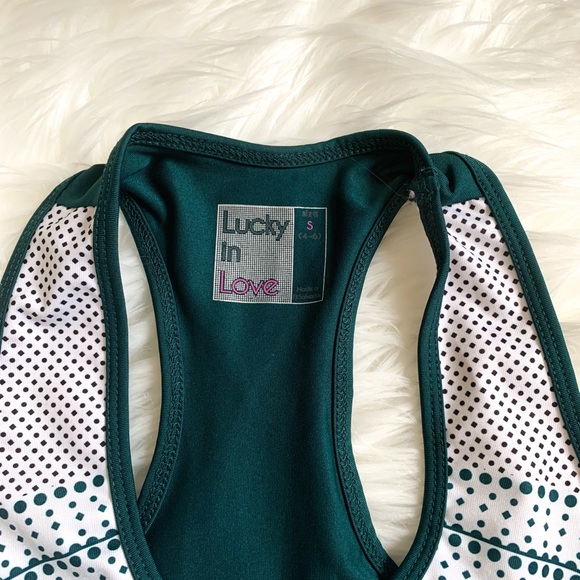 Tennis Tank top LUCKY IN LOVE small Green small - Picture 3 of 3